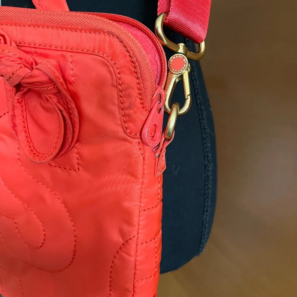 Marc Jacobs Red Signature Quilted Laptop Bag